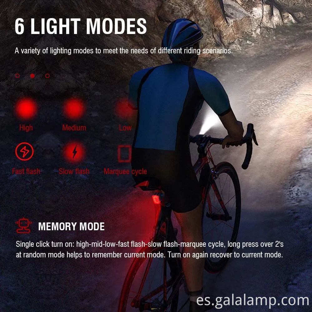 USB recargable de luz LED de bicicleta LED para conducir nocturno seguro